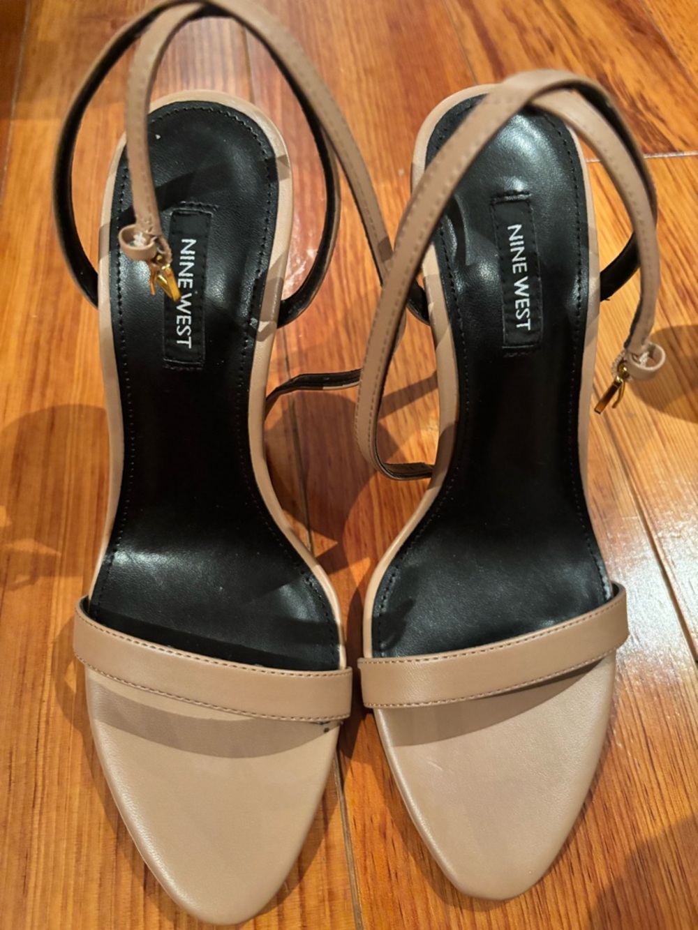 NWOB Nine West Reina Beige-Tan Ankle-Strap Heeled Sandals